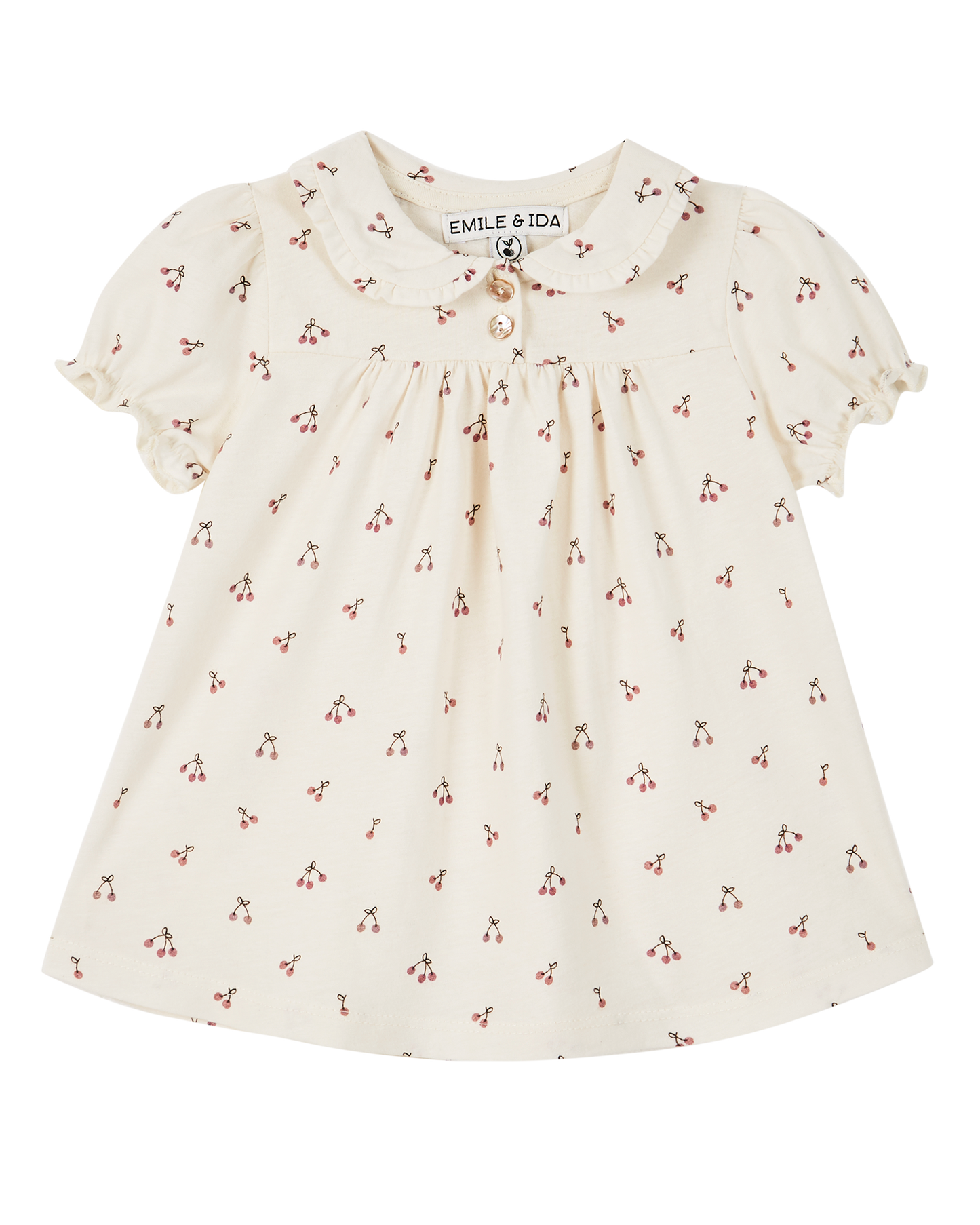 Robe coton bio écru griotte violet