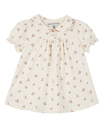 Robe coton bio écru griotte violet