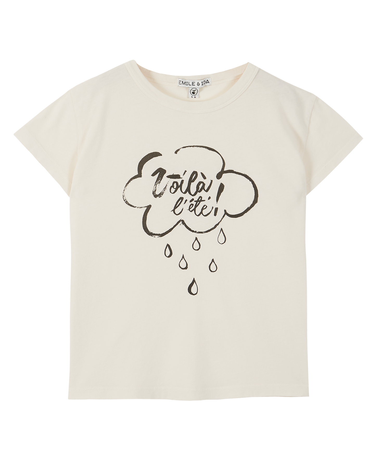 Tee-shirt coton bio écru voilà l'été