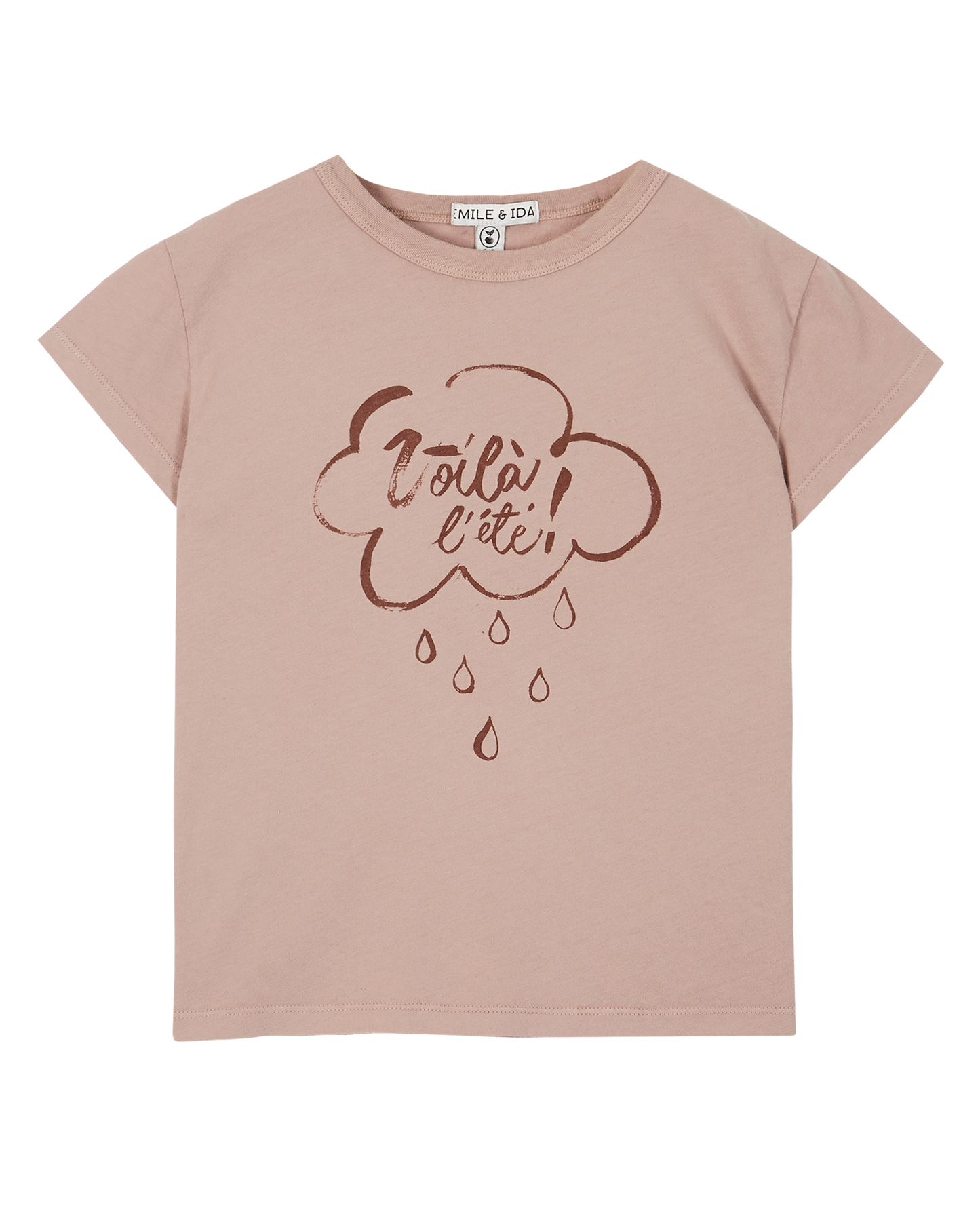 Tee-shirt coton bio mauve voilà l'été