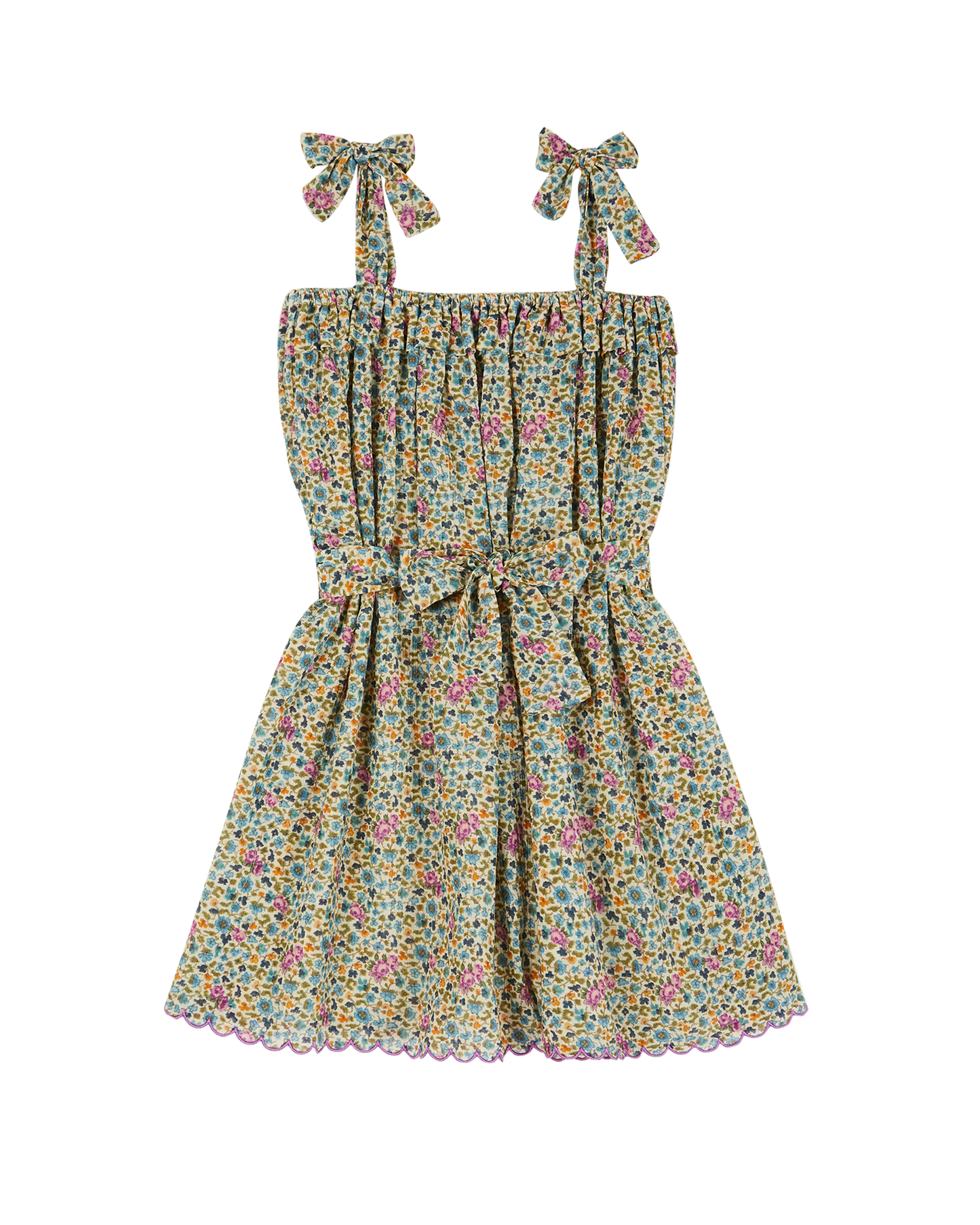 Robe en coton floral vert