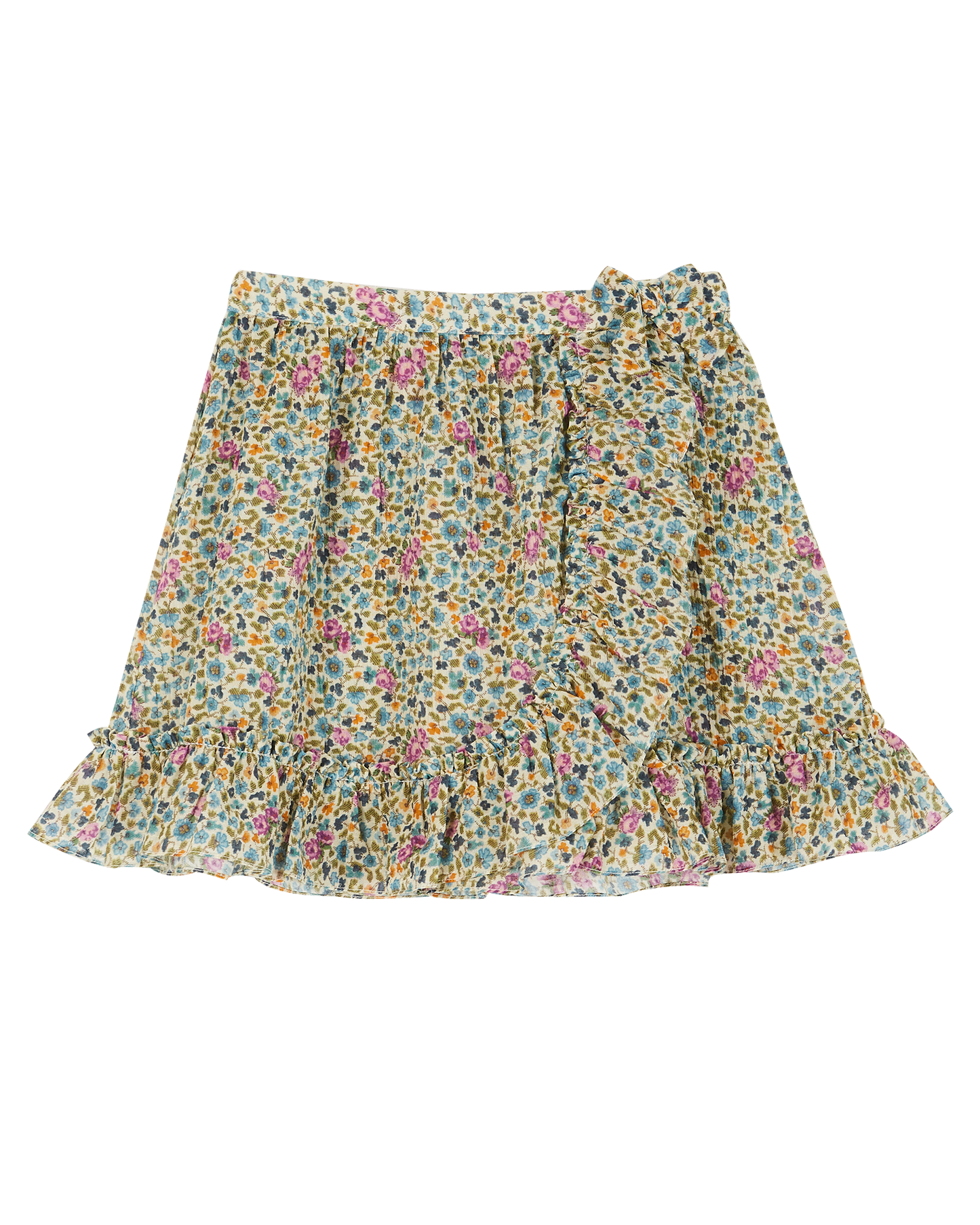 Jupe coton floral vert