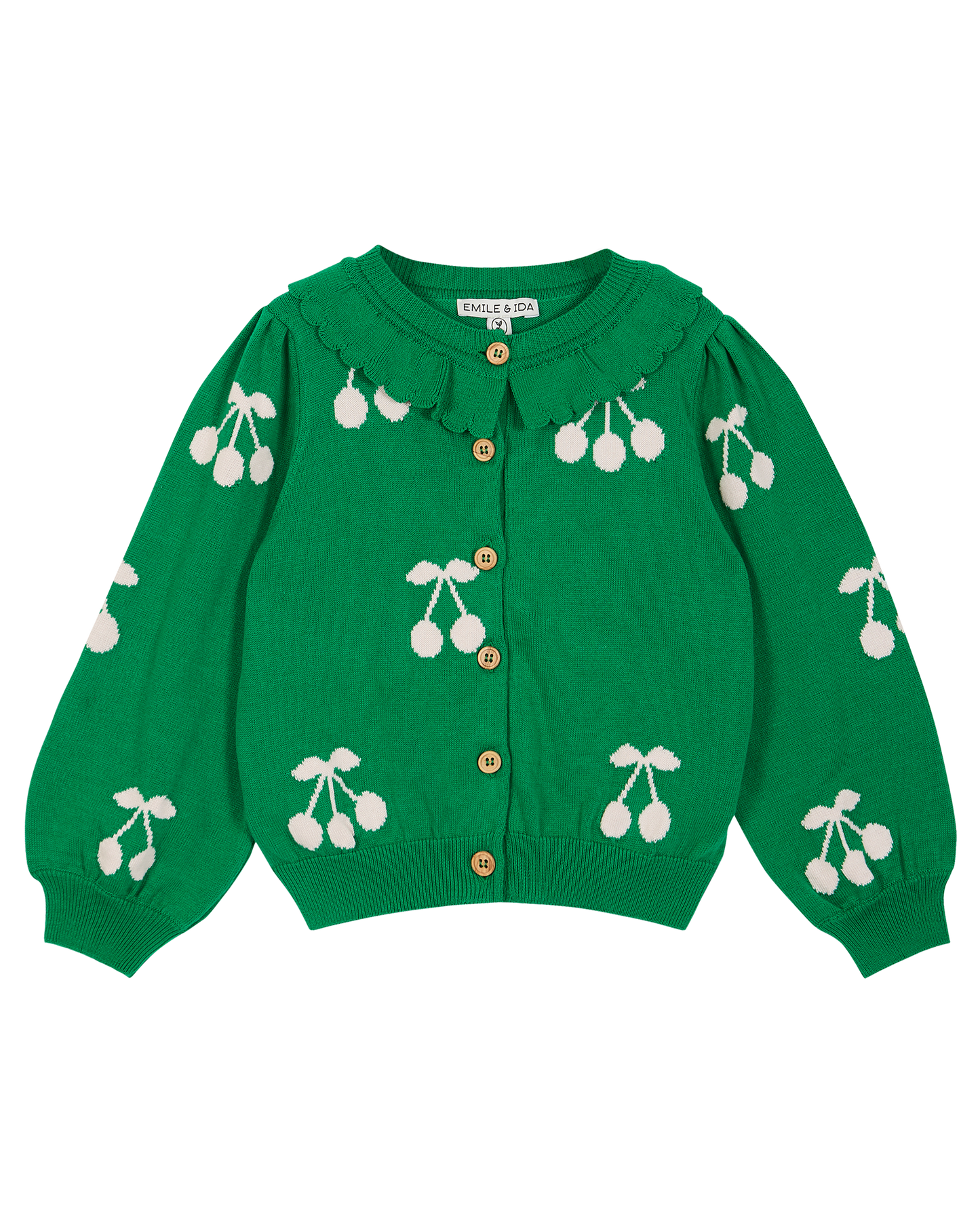 Cardigan cerise coton bio garden et écru