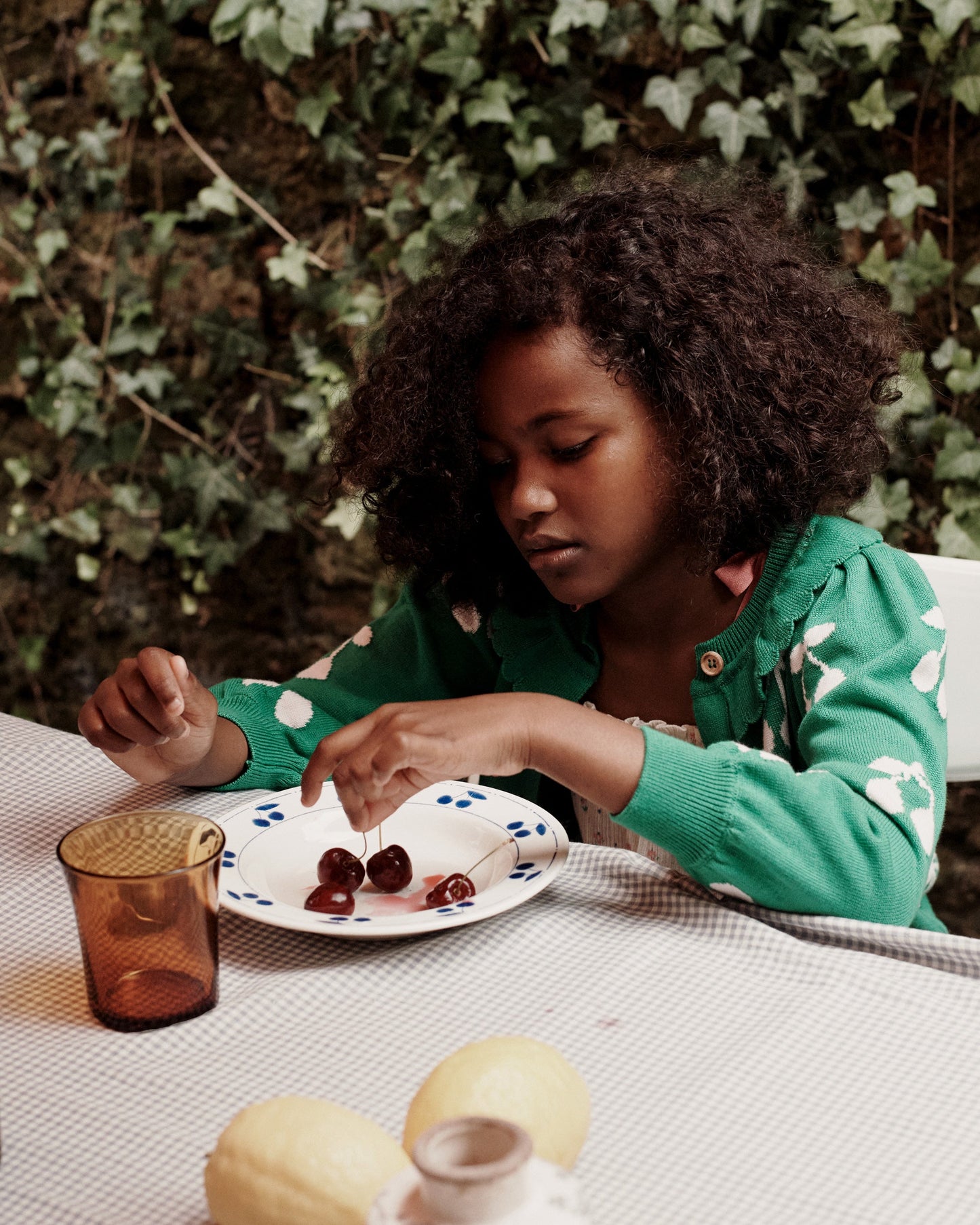 Cardigan cerise coton bio garden et écru