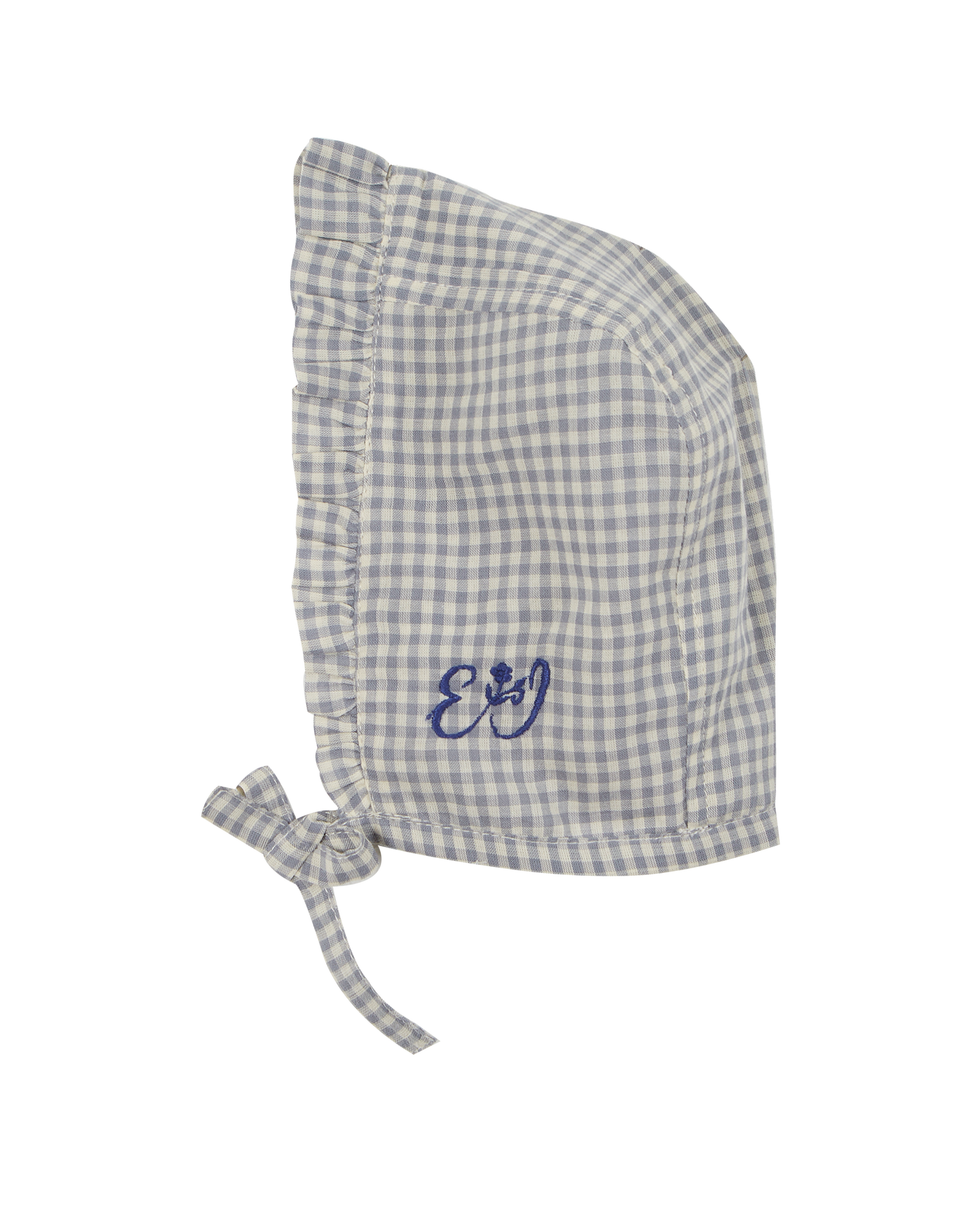Chapeau coton vichy bleu