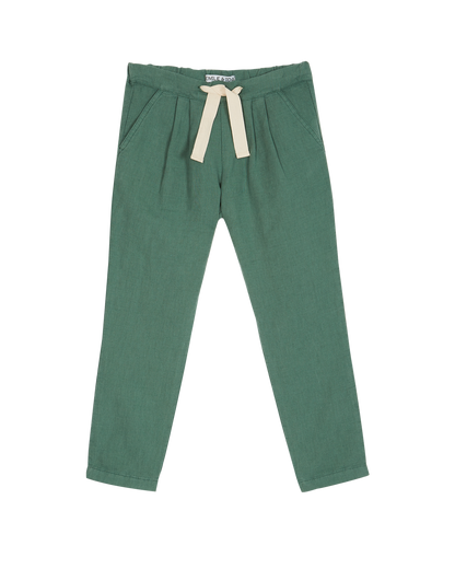 Pantalon lin et coton épinard