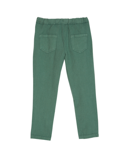 Pantalon lin et coton épinard
