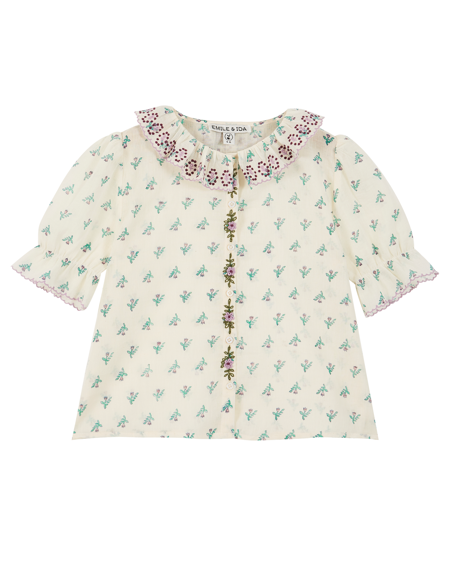Blouse coton jonquille violet