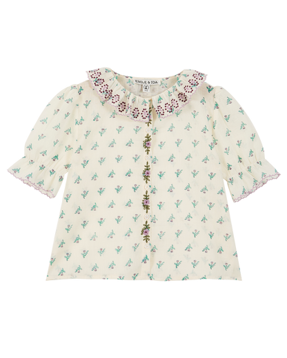 Blouse coton jonquille violet