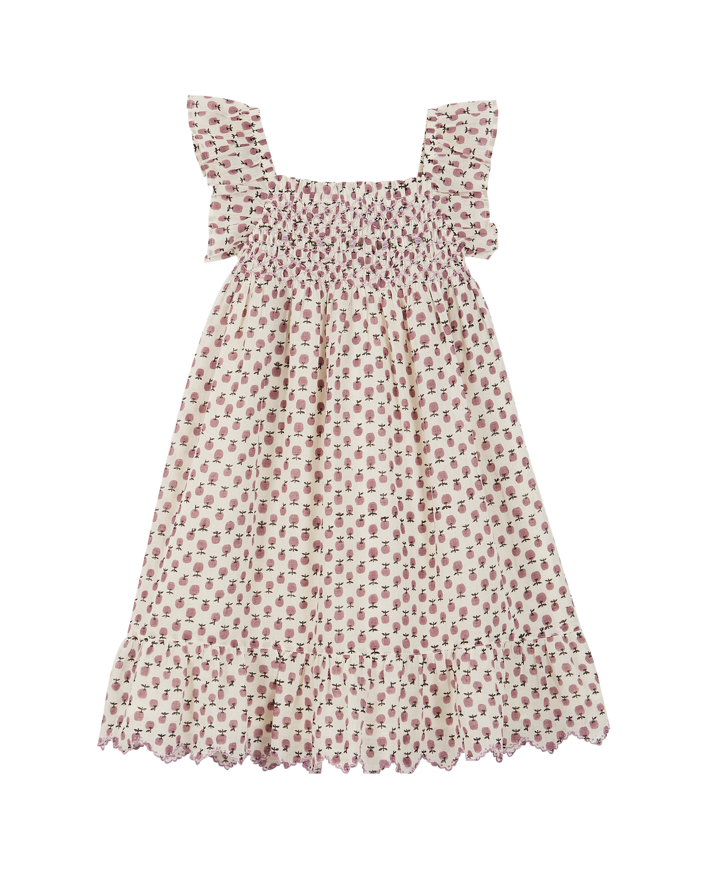 Robe coton écru granny violet