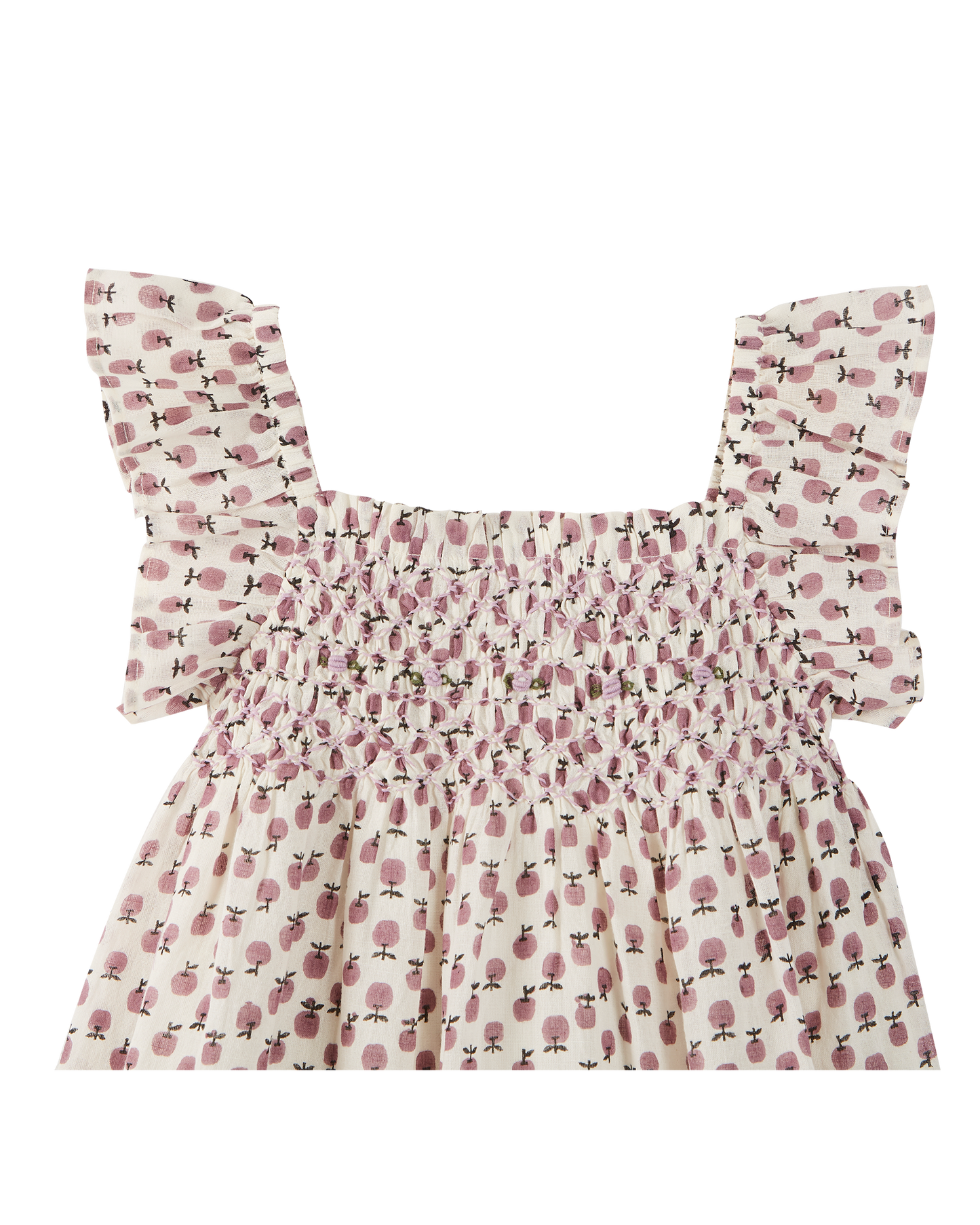 Robe coton écru granny violet