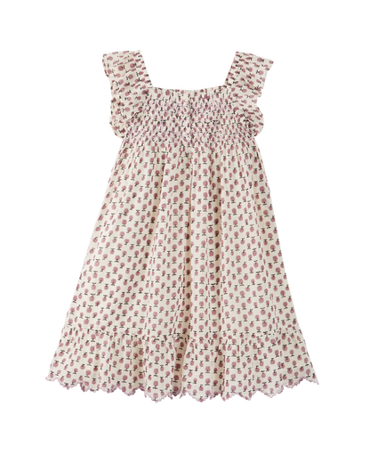 Robe coton écru granny violet