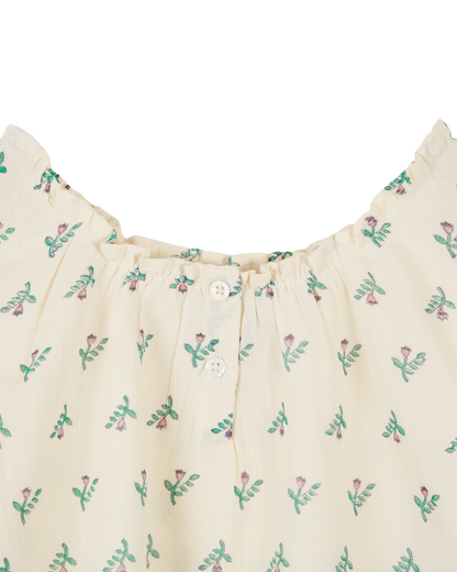 Blouse coton jonquille violet