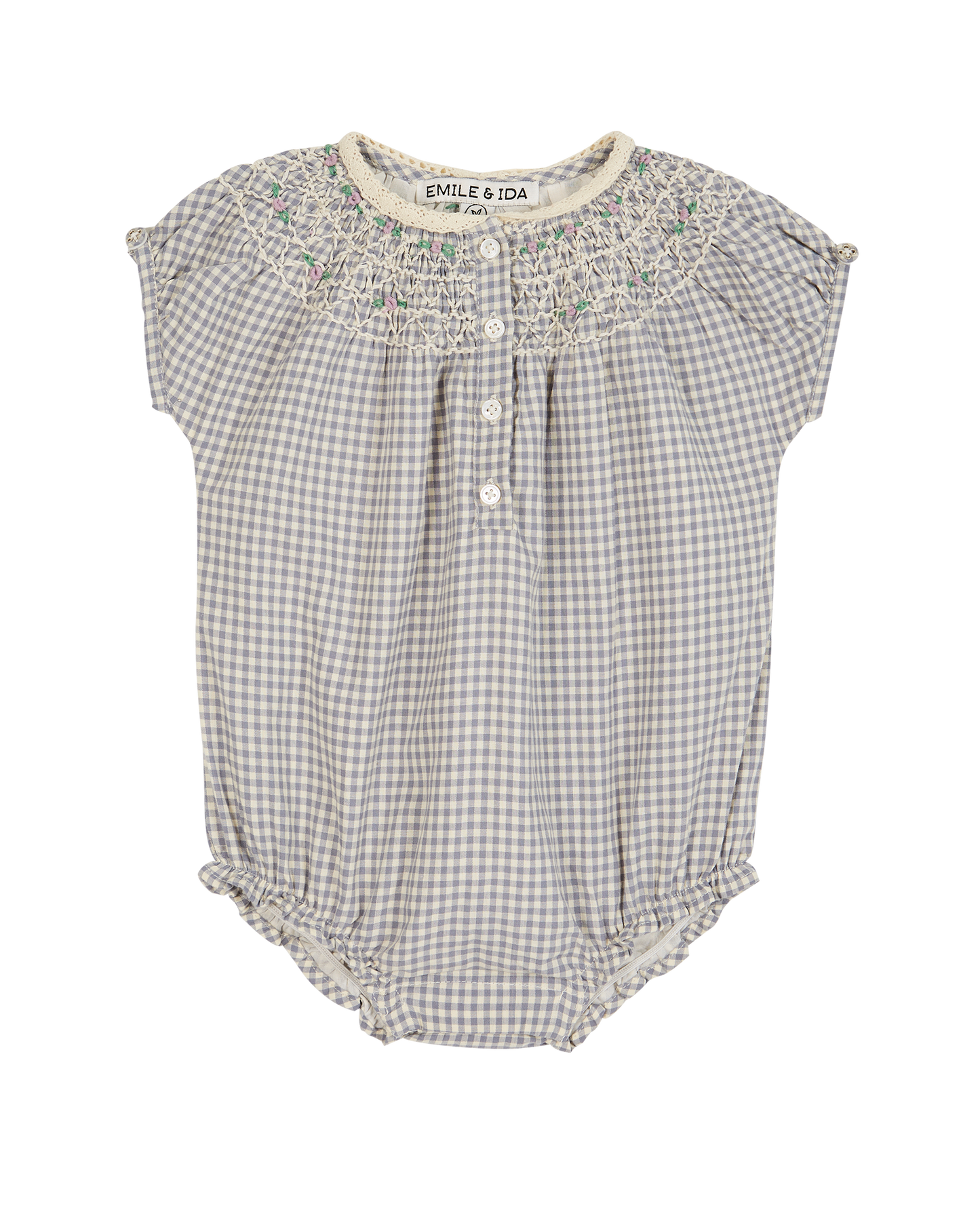 Combicourt coton vichy bleu