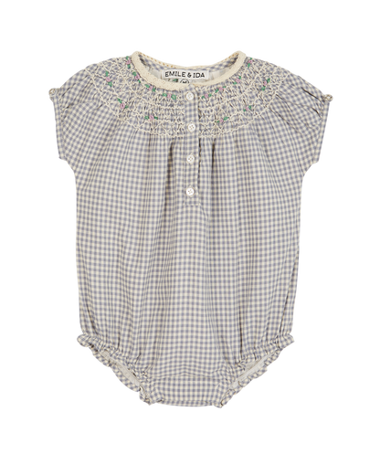 Combicourt coton vichy bleu