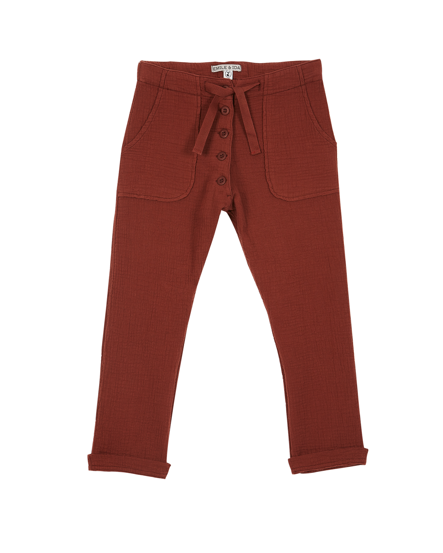 Pantalon gaze de coton brun