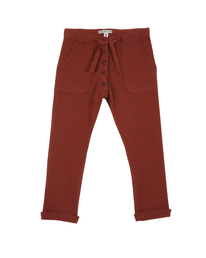 Pantalon gaze de coton brun