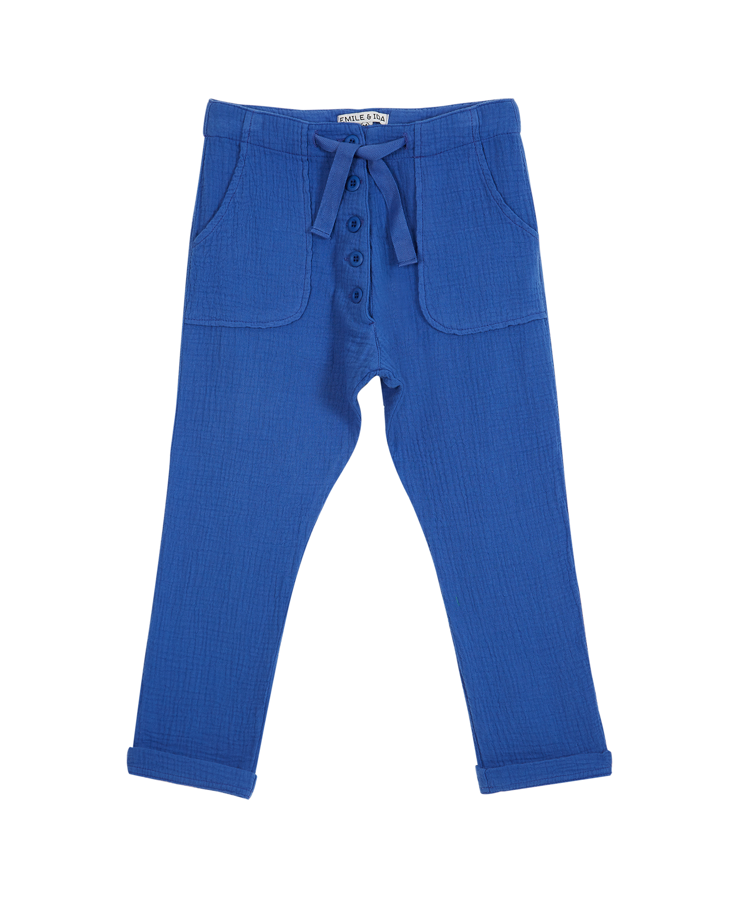 Pantalon gaze de coton céleste