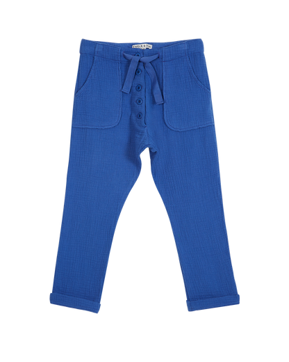 Pantalon gaze de coton céleste