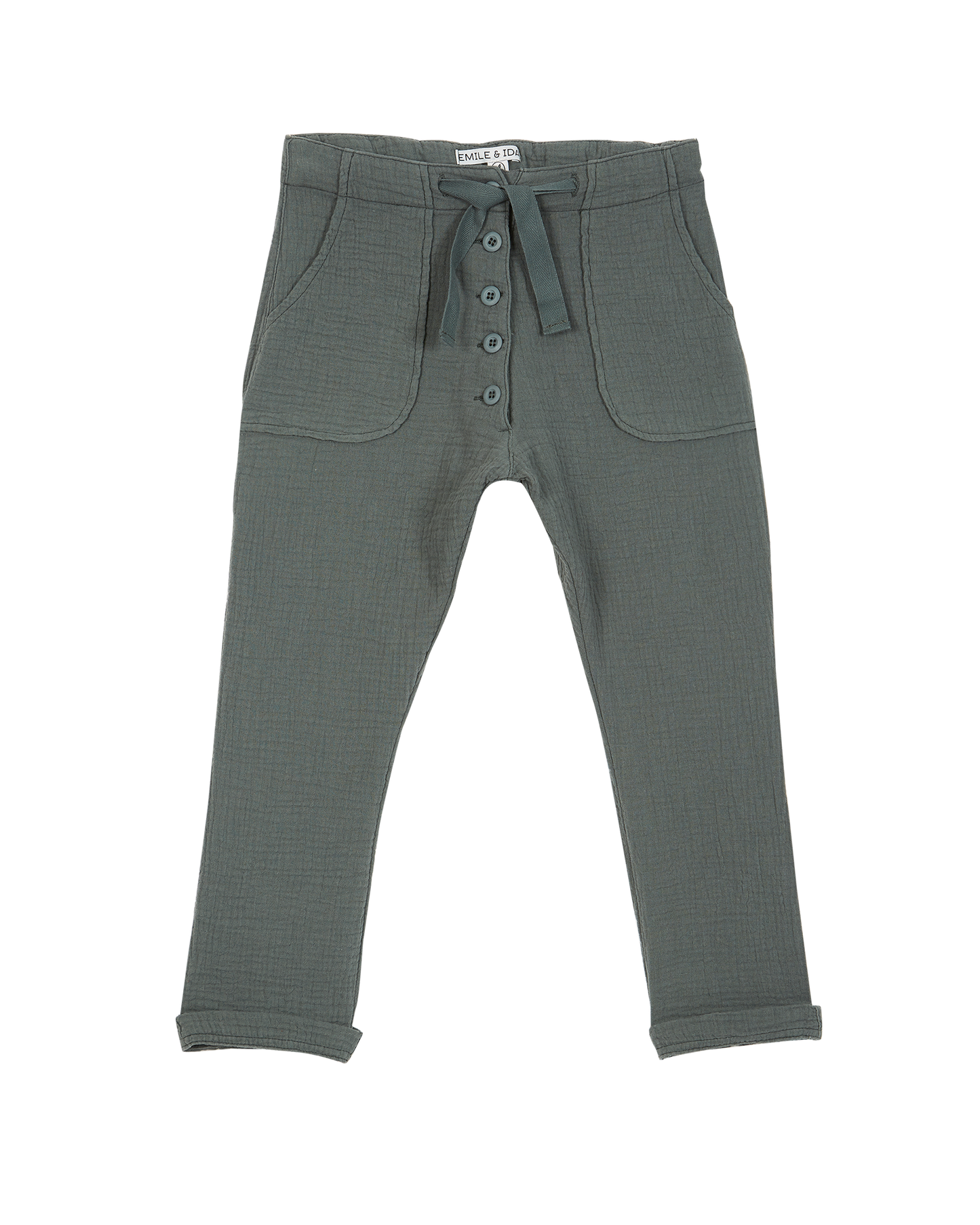 Pantalon gaze de coton épinard