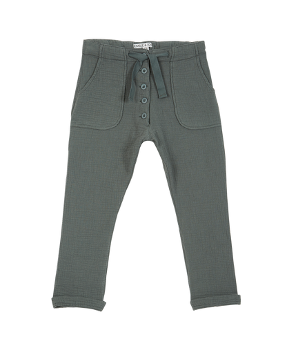 Pantalon gaze de coton épinard