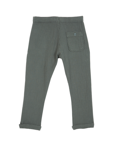 Pantalon gaze de coton épinard