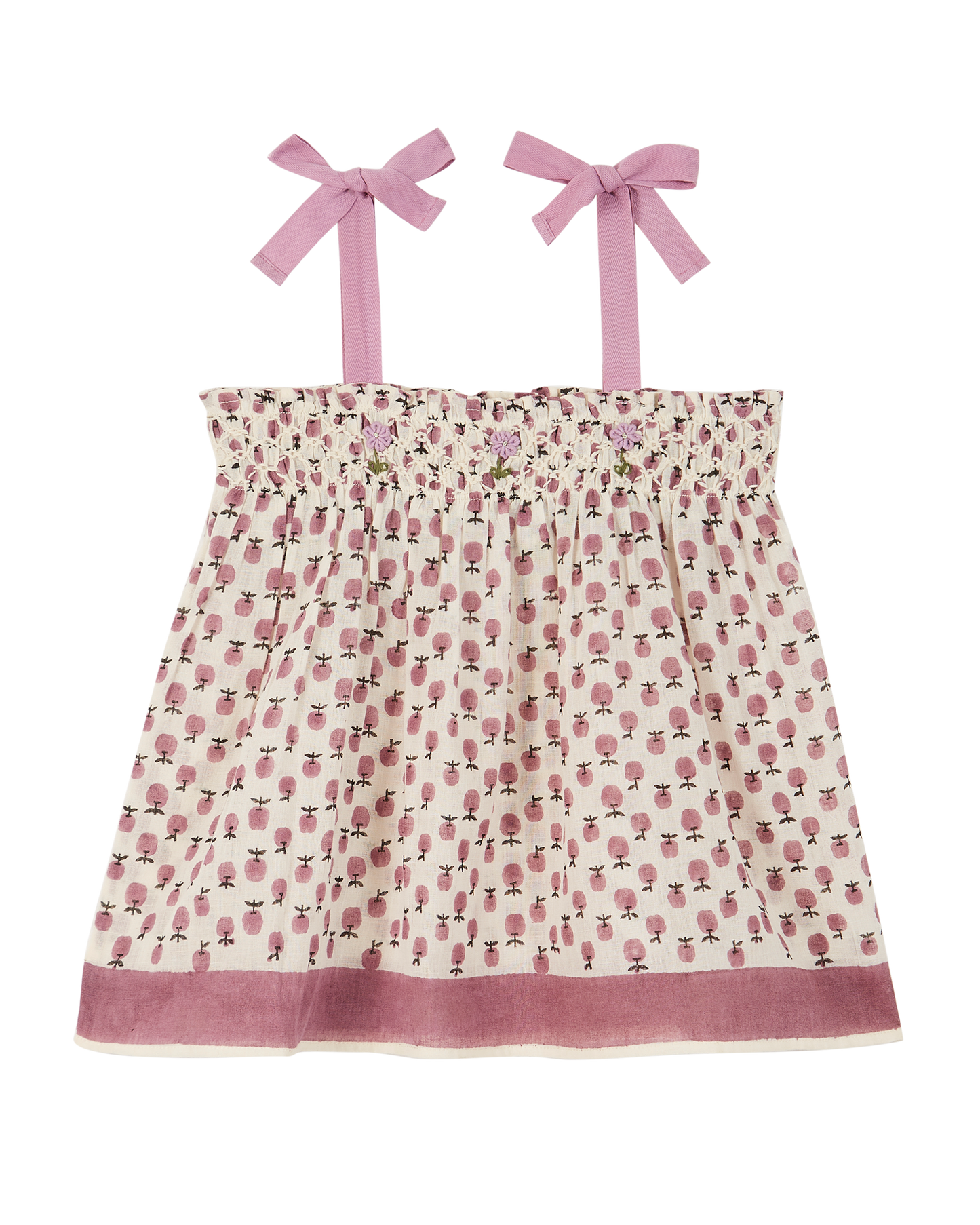 Top coton écru granny violet