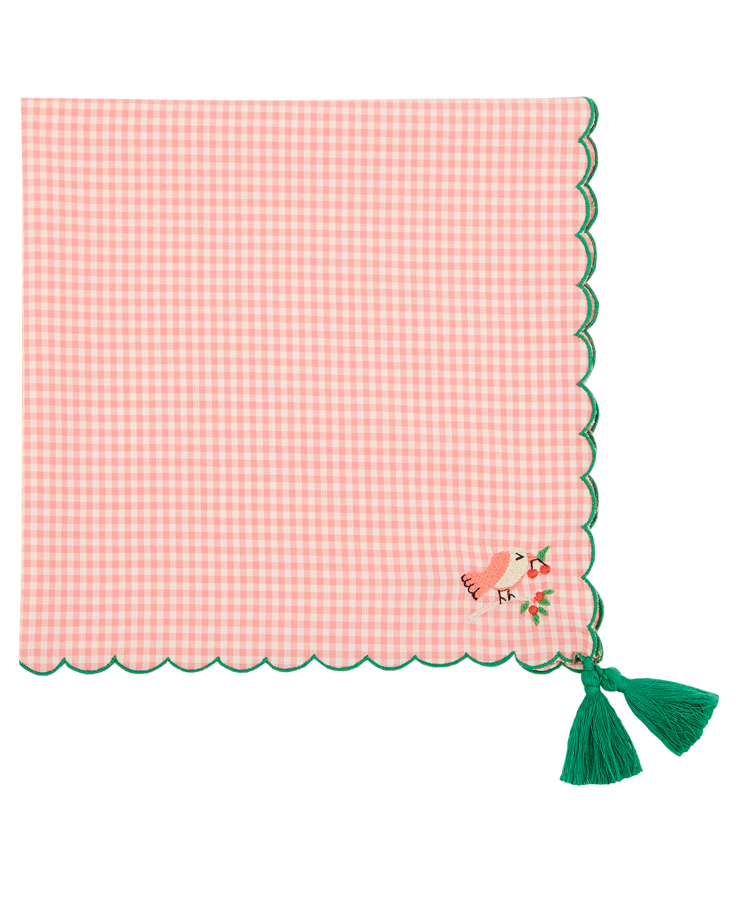 Serviettes de table coton vichy rose
