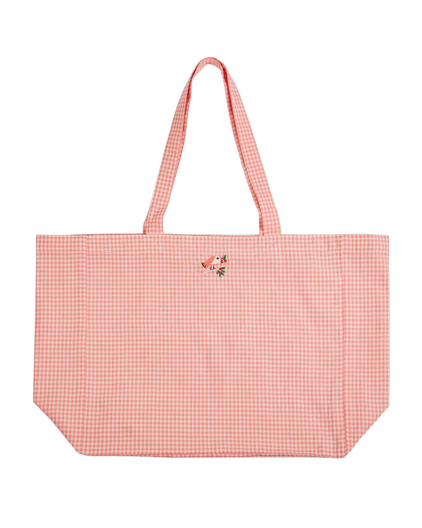 Sac cabas coton vichy rose