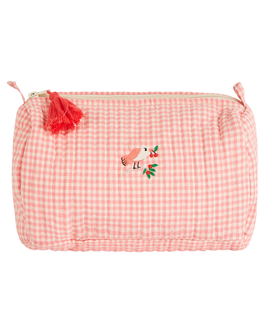 Trousse de toilette vichy rose