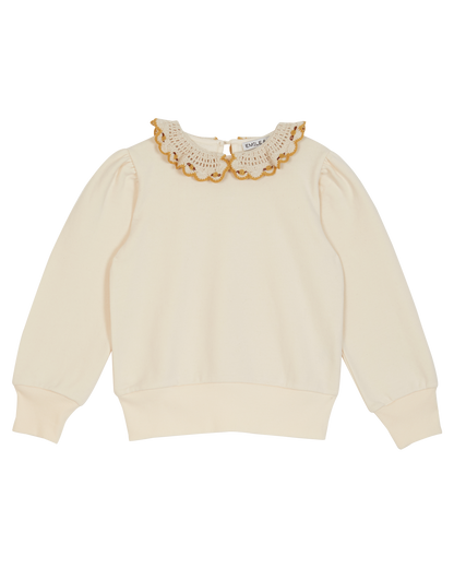 Sweat collerette coton écru