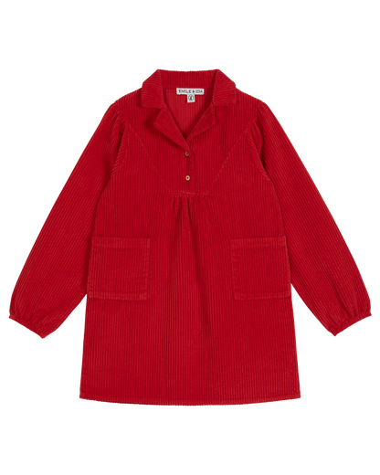 Robe velours rouge