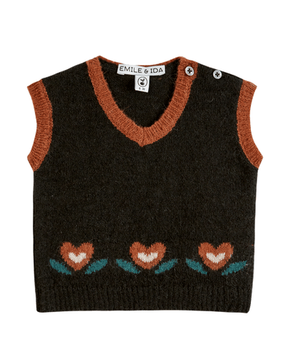 Pull sans manches tulipe bitume