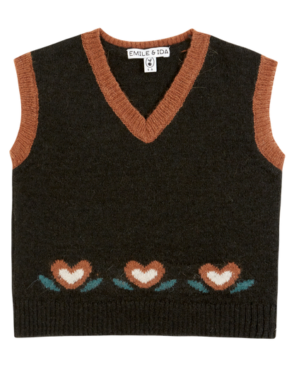 Pull sans manches tulipe bitume