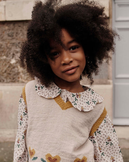 Pull sans manches tulipe grège