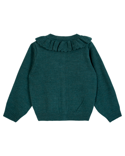 Cardigan volanté sapin