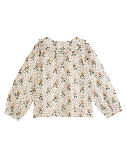 Blouse col festonné agate beige clair
