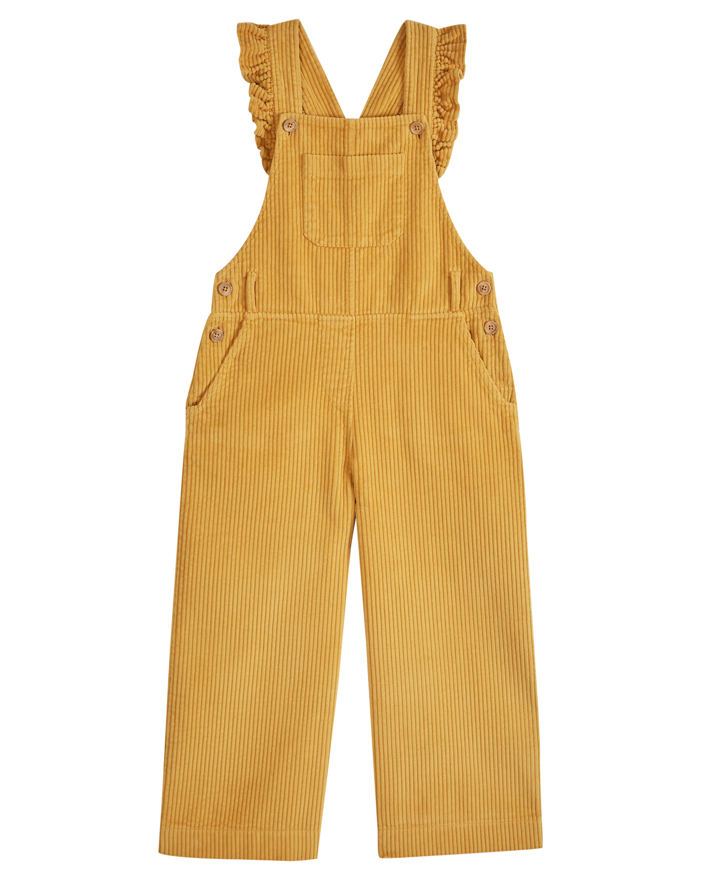 Salopette à volants velours jaune