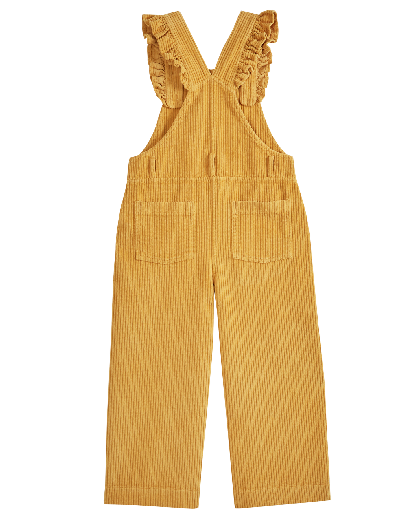 Salopette à volants velours jaune