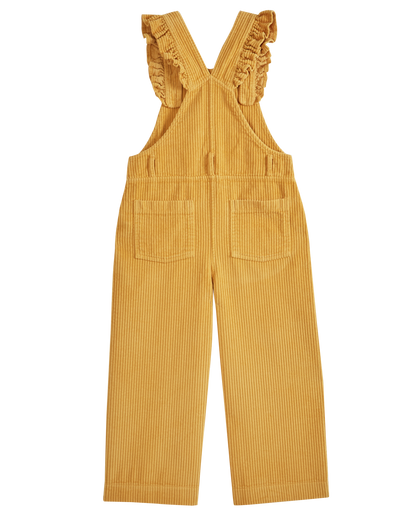 Salopette à volants velours jaune
