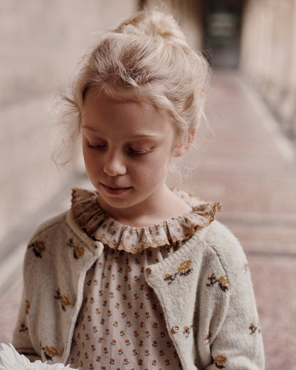 Blouse collerette marceau beige