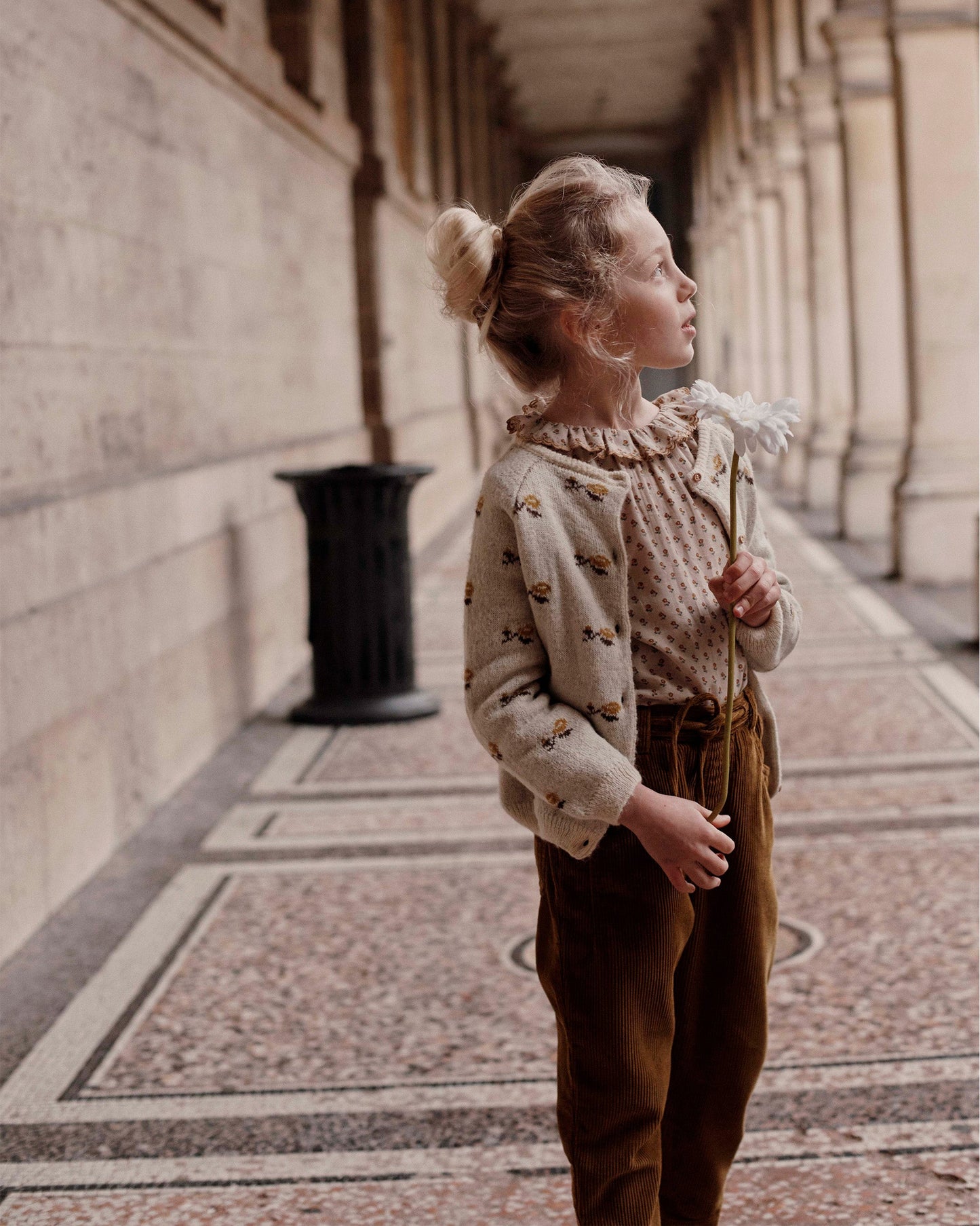 Blouse collerette marceau beige