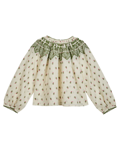 Blouse col brodé Lily écru