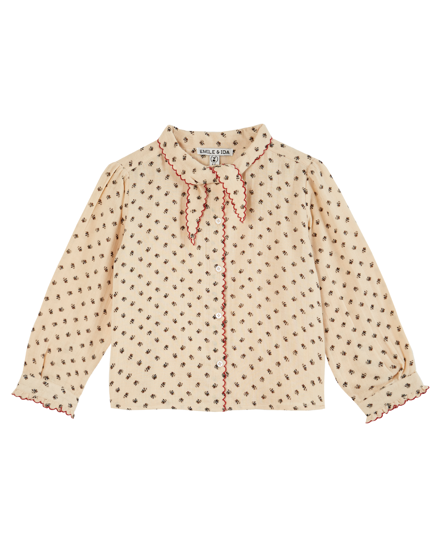 Blouse col noué chardon beige
