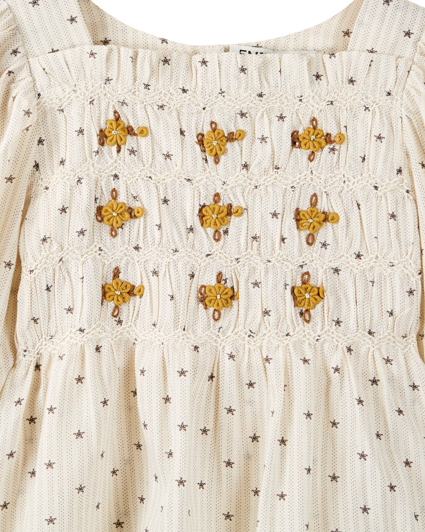 Blouse broderie étoile écru