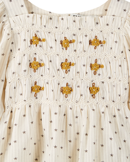 Blouse broderie étoile écru