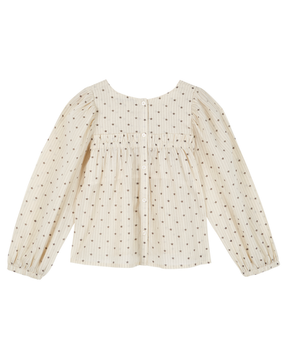 Blouse broderie étoile écru