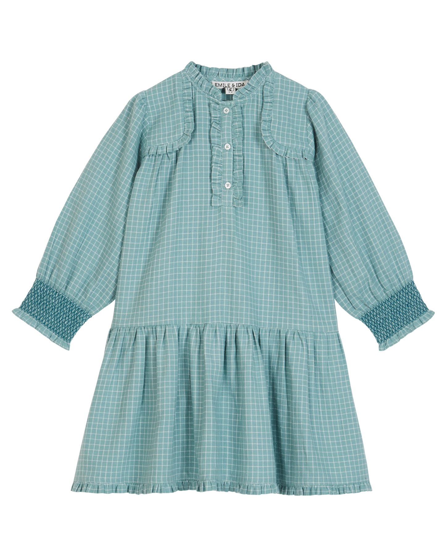 Robe carreaux Félicie céladon