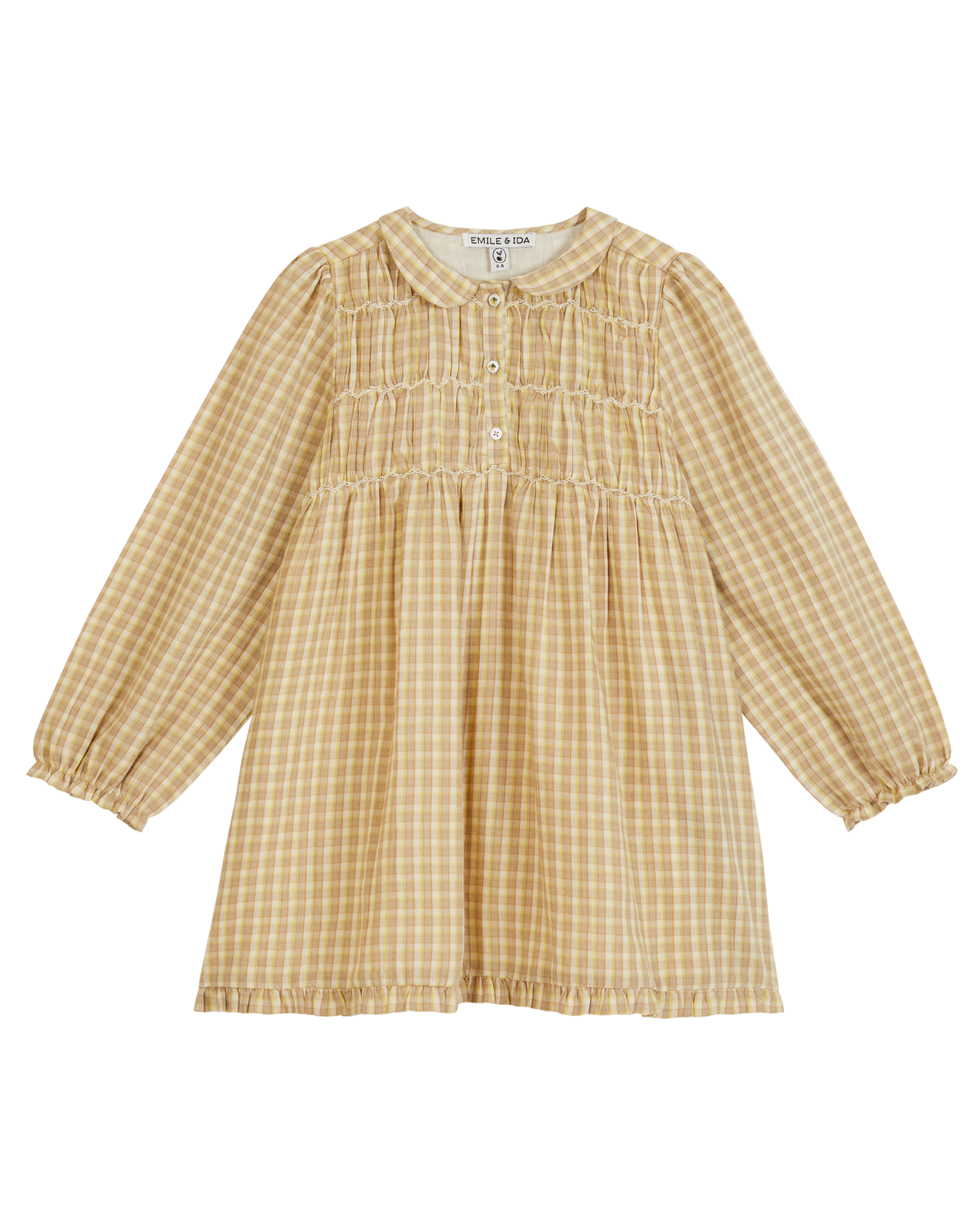 Robe à carreaux brigitte jaune