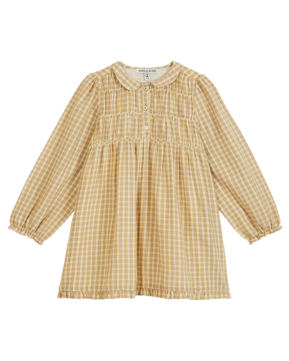 Robe à carreaux brigitte jaune